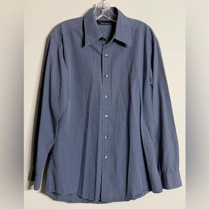 Greg Norman Blue Checkered Shirt Size M